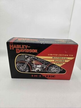 Harley-Davidson Limited Edition Tin Historical Playing Cards - Black & Red